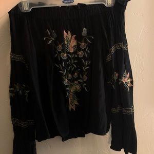 Off the shoulder embroidered top